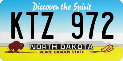 ND license plate KTZ972