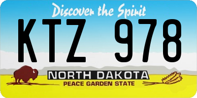 ND license plate KTZ978