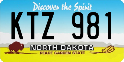 ND license plate KTZ981