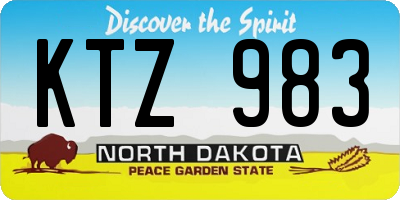 ND license plate KTZ983