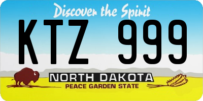 ND license plate KTZ999