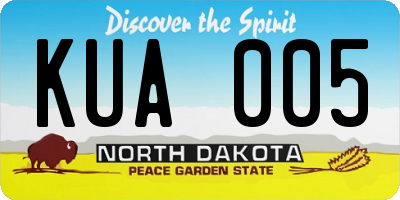 ND license plate KUA005