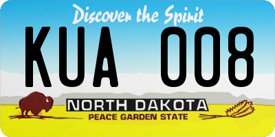 ND license plate KUA008