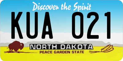 ND license plate KUA021