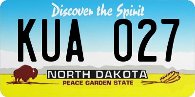 ND license plate KUA027