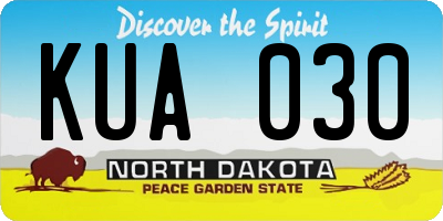 ND license plate KUA030