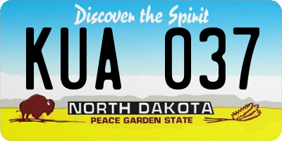 ND license plate KUA037