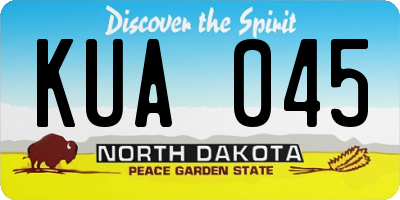 ND license plate KUA045