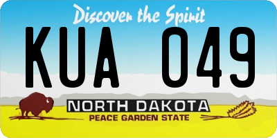 ND license plate KUA049