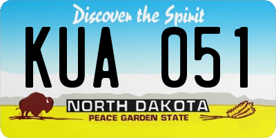 ND license plate KUA051