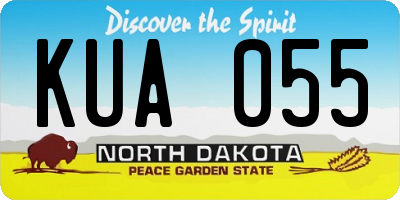 ND license plate KUA055