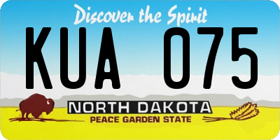 ND license plate KUA075