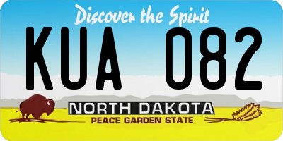 ND license plate KUA082