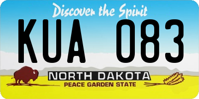 ND license plate KUA083