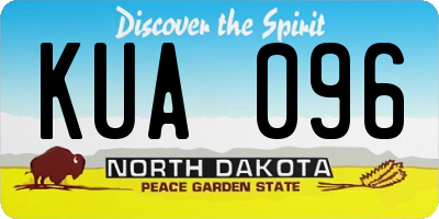 ND license plate KUA096