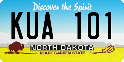 ND license plate KUA101