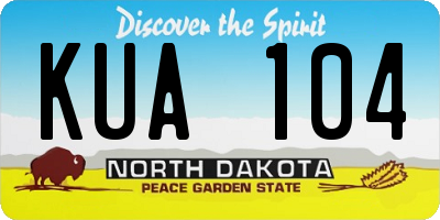 ND license plate KUA104