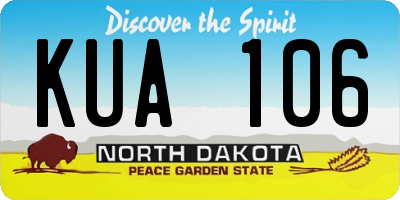 ND license plate KUA106