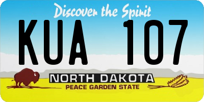 ND license plate KUA107
