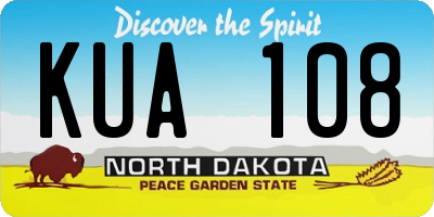 ND license plate KUA108