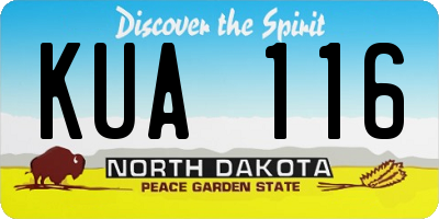 ND license plate KUA116