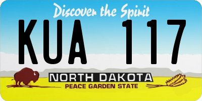 ND license plate KUA117