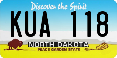 ND license plate KUA118