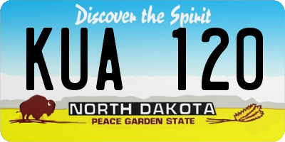 ND license plate KUA120