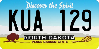 ND license plate KUA129