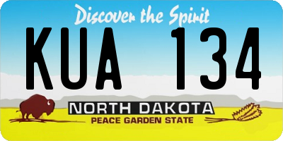 ND license plate KUA134