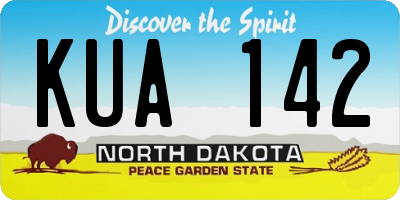 ND license plate KUA142