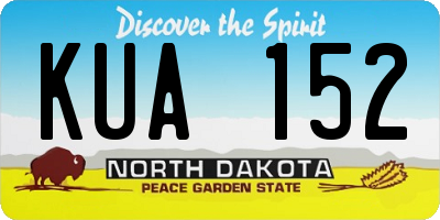 ND license plate KUA152