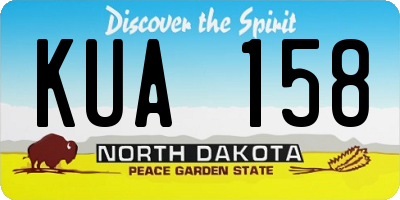 ND license plate KUA158