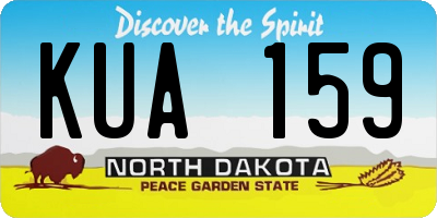 ND license plate KUA159