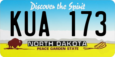 ND license plate KUA173