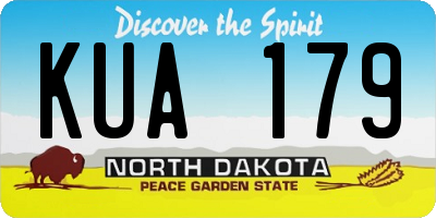 ND license plate KUA179