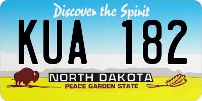 ND license plate KUA182