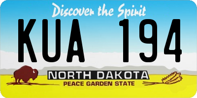 ND license plate KUA194