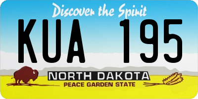 ND license plate KUA195