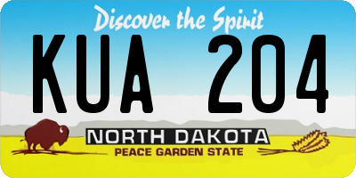 ND license plate KUA204