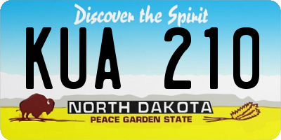 ND license plate KUA210