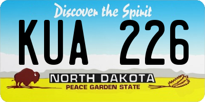 ND license plate KUA226
