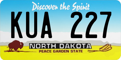 ND license plate KUA227