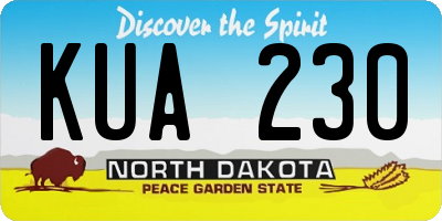 ND license plate KUA230