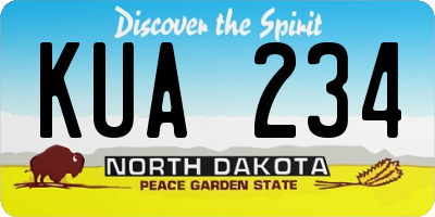 ND license plate KUA234
