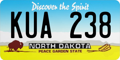ND license plate KUA238
