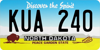 ND license plate KUA240