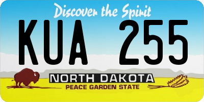 ND license plate KUA255