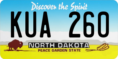 ND license plate KUA260