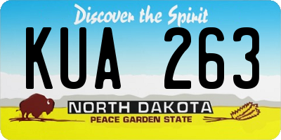 ND license plate KUA263